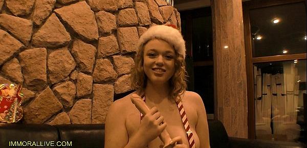  Merry XXX Christmas! Brother and Sister Get Back at Their Busty Blonde Stepsister Who is Obsessed with Santa Claus!